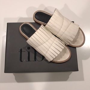 Tibi Shoes - Tibi Jill Pleated Leather Slides (Size 38.5) Tibi Shoes - Tibi Jill Pleated Leather Slides (Size 38.5)